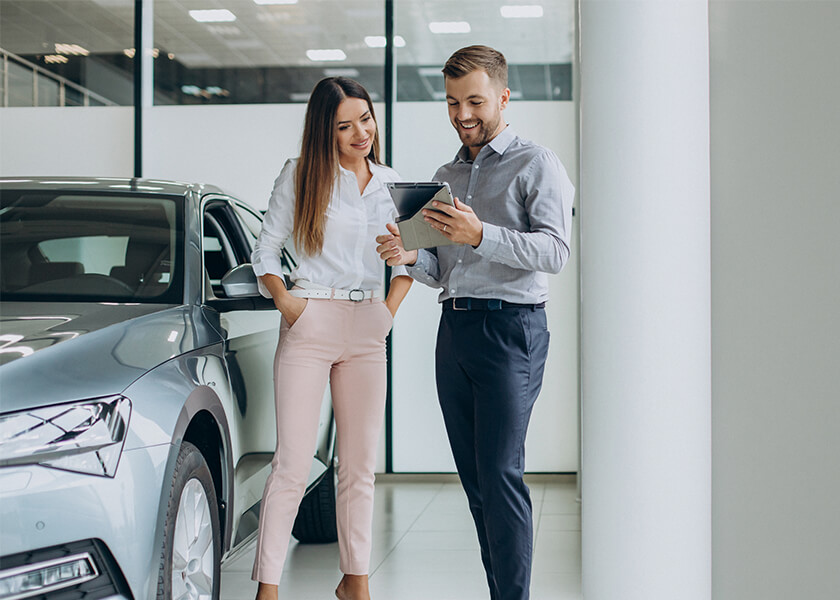 Couple in dealership